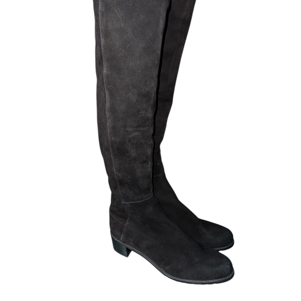 Stuart Weitzman 5050 Black Suede Iconic Over The Knee Stretch Boots NEW Size 9.5 - Picture 5 of 10
